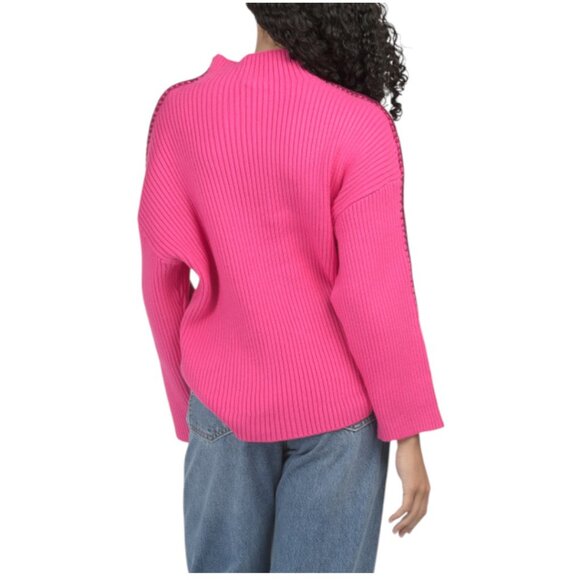 SUGAR LIPS Cole Whipstitch Trim Turtleneck Sweater - Picture 2 of 3